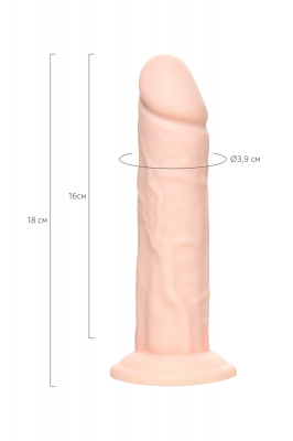 Фаллоимитатор RealStick Silicone Jared L, сайлекспан, телесный, 18 см арт. 9420011