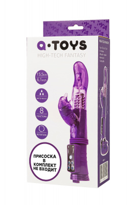 Вибратор с клиторальным стимулятором TOYFA A-Toys  , TPR, Фиолетовый, 22,5 см арт. 765011