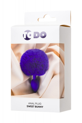 Анальная втулка с хвостом ToDo by Toyfa Sweet bunny, силикон, фиолетовый, 13 см, Ø 2,8 см, 42 г арт. 357014