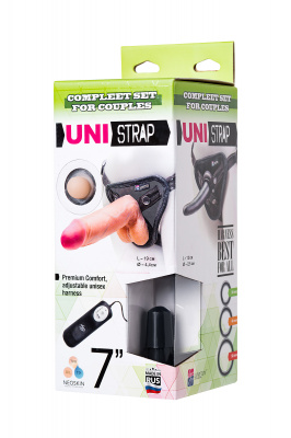 Страпон на креплении LoveToy UNI strap 7'' Harness best of all с вибрацией арт. 532313