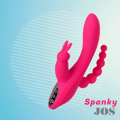 Тройной вибростимулятор JOS SPANKY, силикон, розовый, 21 см арт. 783030