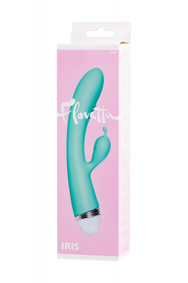 Вибратор с клиторальным стимулятором Flovetta by Toyfa Iris, силикон, голубой, 22 см арт. 457702