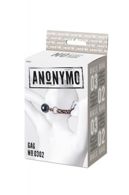 Кляп Anonymo #0302, ABS пластик, черный, 64 см арт. 310302