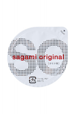 Презервативы Sagami, original 0.02, полиуретан, ультратонкие, гладкие, 18 см, 5,8 см, 1 шт. арт. 708