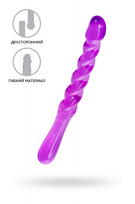 Двусторонний фаллоимитатор A-Toys by TOYFA Tanza, TPE, фиолетовый, 27,5 см арт. 762009