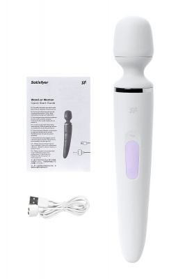 Нереалистичный вибратор Satisfyer Woman Wand, ABS пластик, белый, 34 см. арт. J2018-47-2