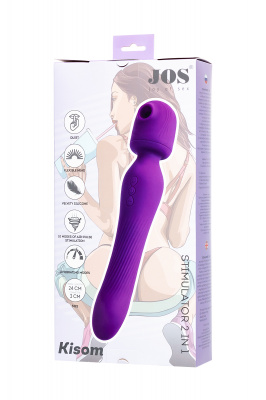 Стимулятор 2 в 1 JOS Kisom, силикон, фиолетовый, 24 см арт. 783035