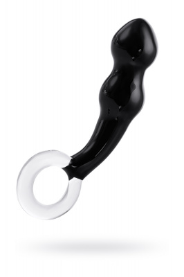 Стимулятор простаты Sexus Glass, стекло, чёрный, 17 см арт. 912238