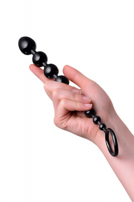 Анальная цепочка Toyfa A-toys  M ,TPE, черный, 28,3см арт. 761309